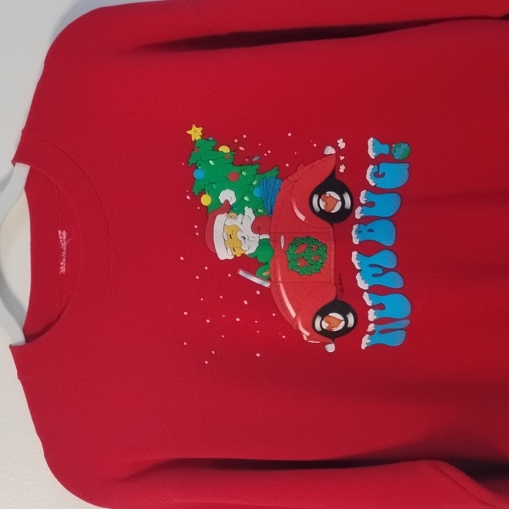 Vintage Crew Neck Hum Bug Santa Christmas Festive Holiday Ugly Fun Sweatshirt